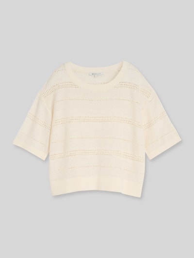 Tom Tailor Denim Relaxed Fit Pullover in Strickoptik Offwhite 2