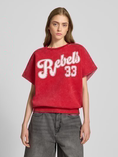Colourful Rebel Sweatshirt mit 1/2-Arm Modell 'Rebels 33' Rot 4
