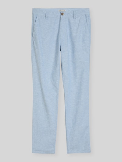 Tom Tailor regular fit chino van linnen-katoenmix Lichtblauw - 2