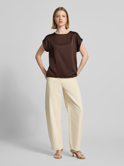 VILA T-Shirt aus Satin Modell 'ELLETTE' Dunkelbraun 1