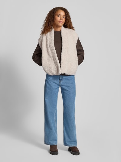 Only Relaxed fit gilet in teddybontlook, model 'NAYA' Ecru - 1