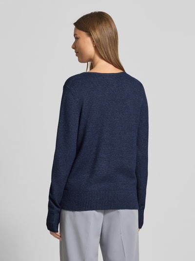 Christian Berg Woman Regular Fit Longsleeve aus Viskose-Mix in Strick-Optik Dunkelblau Melange 5