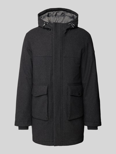 s.Oliver BLACK LABEL Parka o kroju relaxed fit z mieszanki wełny z kapturem Antracytowy 2