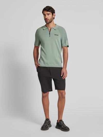 BOSS Green Slim Fit Poloshirt mit Label-Schriftzug Modell 'Perform-Max' Mint 1