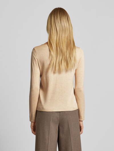 s.Oliver RED LABEL Regular fit fijngebreide pullover met rolrand Beige - 5