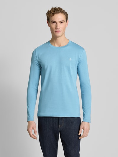 Marc O'Polo Shaped fit shirt met lange mouwen van puur katoen Aquablauw - 4