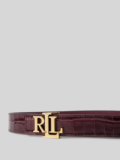 Lauren Ralph Lauren Riem van runderleer met pinsluiting Donkerrood - 2