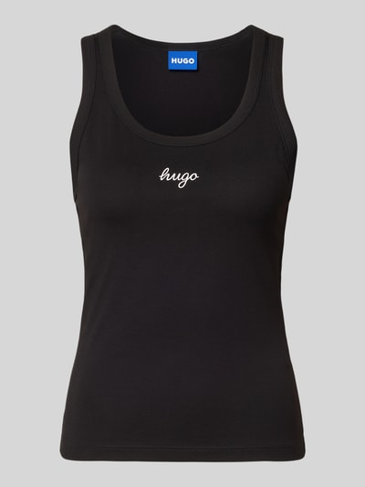 Produktfoto, zwart regular fit tanktop uit katoenmix model 'Damatank_B' van HUGO, dames tanktop van HUGO Blue.