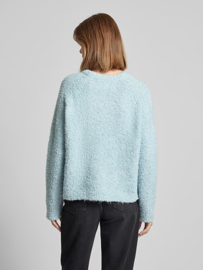 Only Flauschiger Pullover mit Rundhalsausschnitt Modell 'CIROLA' Hellblau Melange 5