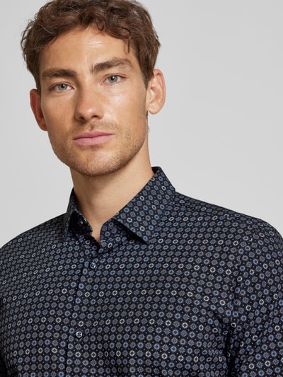 JOOP! Collection Slim Fit Business-Hemd mit Haifischkragen Modell 'Pit' Marine 3