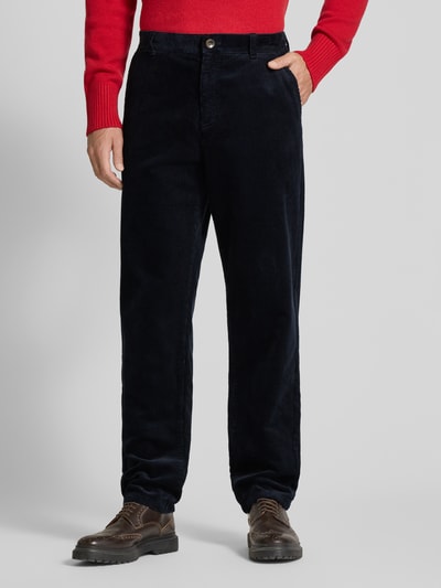 Les Deux Straight fit corduroy broek, model 'Kody' Marineblauw - 4