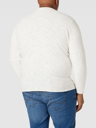 Jack & Jones Plus PLUS SIZE Strickpullover mit geripptem Rundhalsausschnitt Offwhite 5