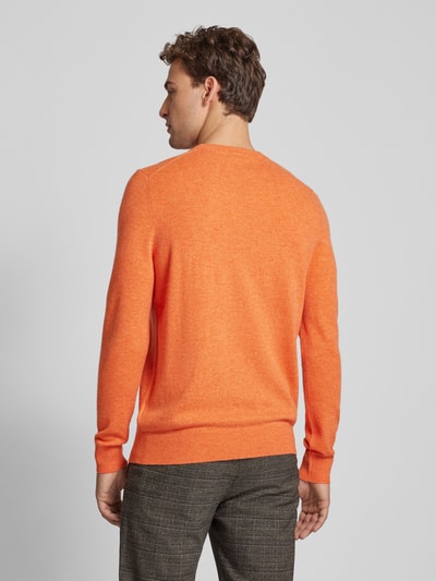 Christian Berg Men Strickpullover mit gerippten Abschlüssen Orange Melange 5