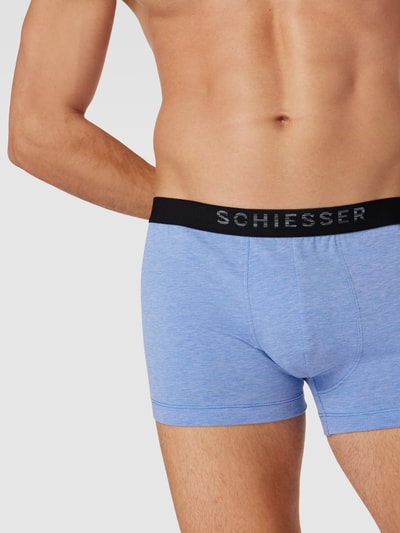 Schiesser Boxershort in gemêleerde look, model 'Piqué' Bleu - 3