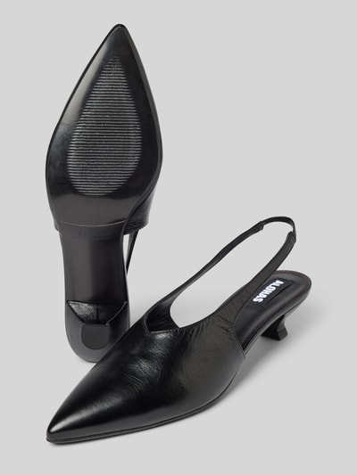ALOHAS Pumps van leer met elastisch riempje, model 'Eros' Zwart - 4