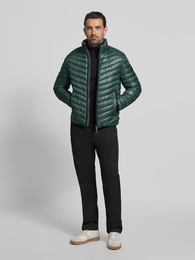 Tom Tailor Regular fit gewatteerd jack met mesh details Rietgroen - 1