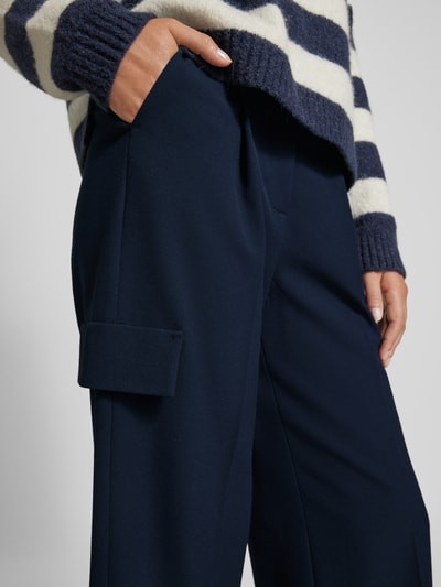 Luisa Cerano Stoffen broek met persplooien Marineblauw - 3