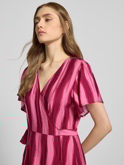 Colourful Rebel Wikkeljurk met strikceintuur, model 'Ava' Felroze - 3