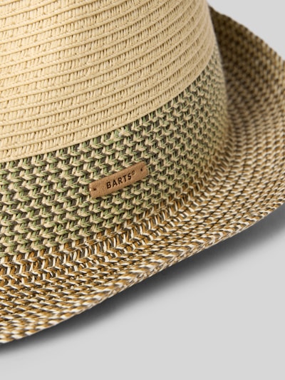 Produktfoto, Hut mit Label-Detail Modell 'Patrol Hat' von Barts in Beige und Grün, klassische Form, strukturierte Flechtoptik, Herren