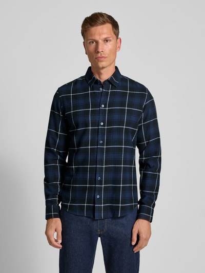 Casual Friday Regular fit vrijetijdsoverhemd met kentkraag, model 'MACE' Donkerblauw - 4