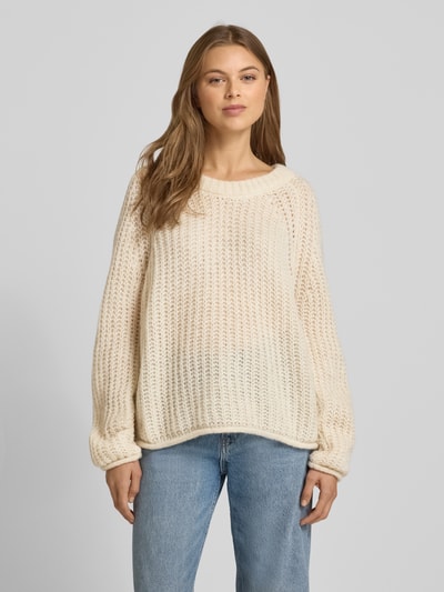 Smith and Soul Sweter z dzianiny o kroju relaxed fit z dodatkiem moheru Écru 4
