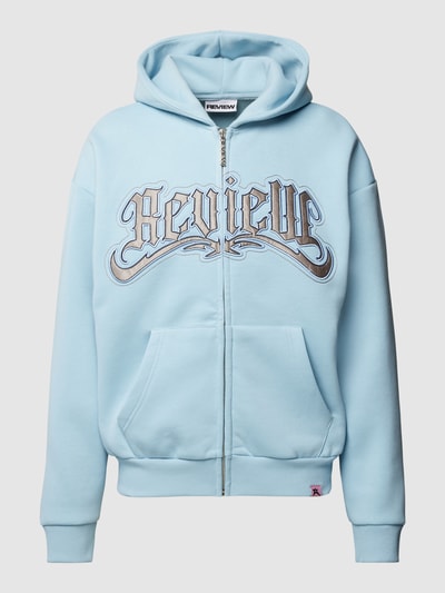 REVIEW Sweatjacke mit Eingrifftaschen Eisblau 2