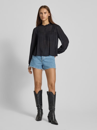 Only Relaxed fit blouse met lange mouwen van pure viscose, model 'PELIA LIFE' Zwart - 1