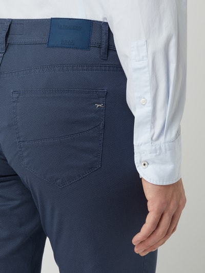 Brax Straight fit broek met stretch, model 'Cadiz' Marineblauw gemêleerd - 3