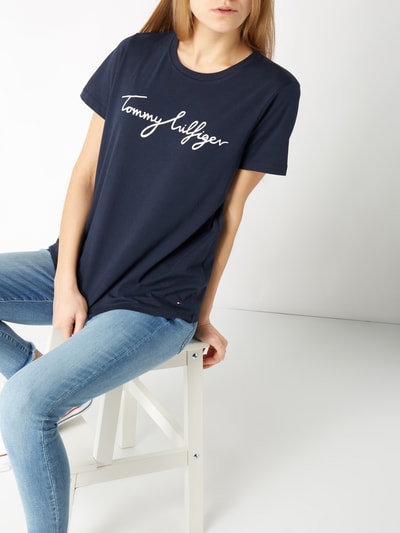 Tommy Hilfiger T-Shirt mit Logo-Print Dunkelblau 5