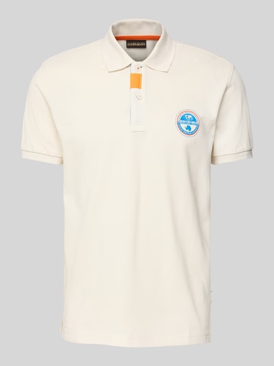 Napapijri Regular Fit Poloshirt mit Label-Stitching Modell 'CLANIS' Offwhite 2