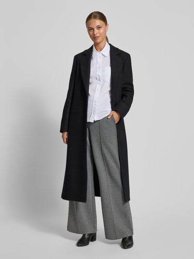Christian Berg Woman Hose mit weitem Bein und Längsnähten Anthrazit Melange 1