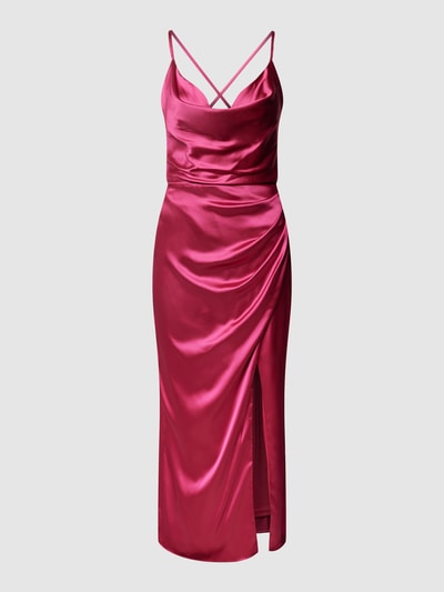 Luxuar Cocktailkleid mit Wasserfallausschnitt Pink 2