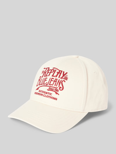 Replay Basecap mit Label-Stitching Weiss 1