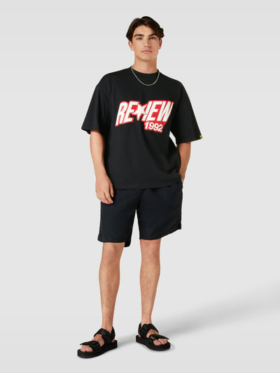 REVIEW Oversized T-shirt mit Logo Print Black 1