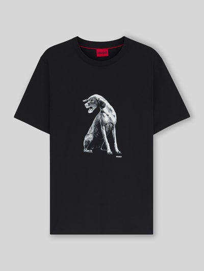 HUGO Regular Fit T-Shirt aus reiner Baumwolle Black 2