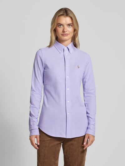 Polo Ralph Lauren Regular fit overhemdblouse met labelstitching Paars - 4