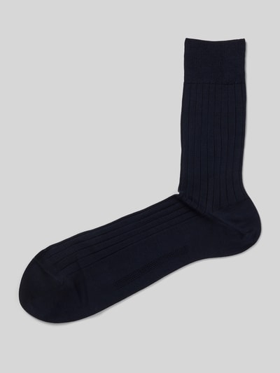 Falke Sokken met biologisch katoen, model 'MILANO' Marineblauw - 1