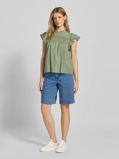 Only Top bluzkowy o kroju regular fit z czystej bawełny model ‘KATTI’ Trzcinowy 1