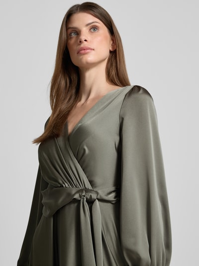 Jake*s Cocktail Avondjurk met V-hals Olijfgroen - 3