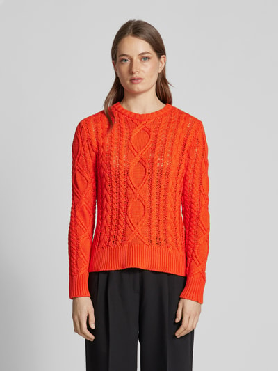 Lauren Ralph Lauren Strickpullover mit gerippten Abschlüssen Modell 'HILVAITE' Orange 4