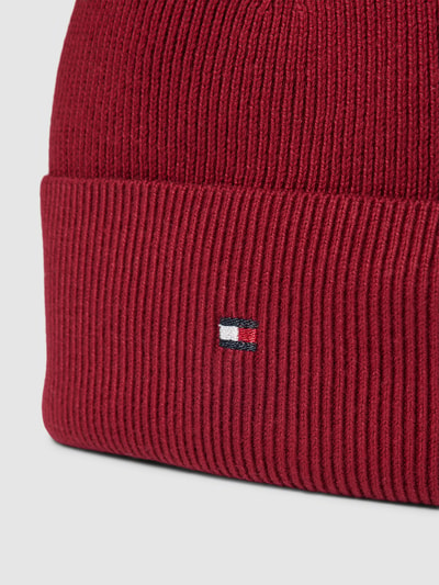 Tommy Hilfiger Czapka beanie z wyhaftowanym logo model ‘Essential’ Bordowy 2