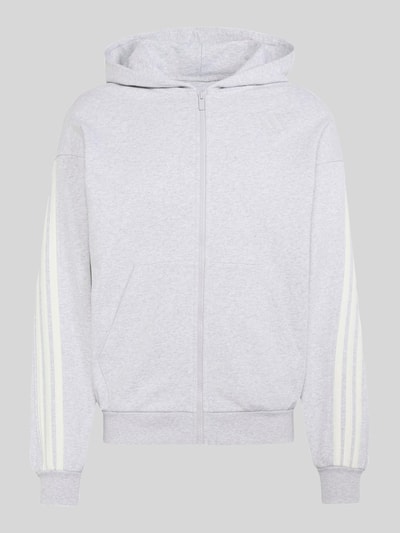 adidas Sportswear Relaxed Fit Sweatjacke aus reiner Baumwolle mit Kapuze Hellgrau 2