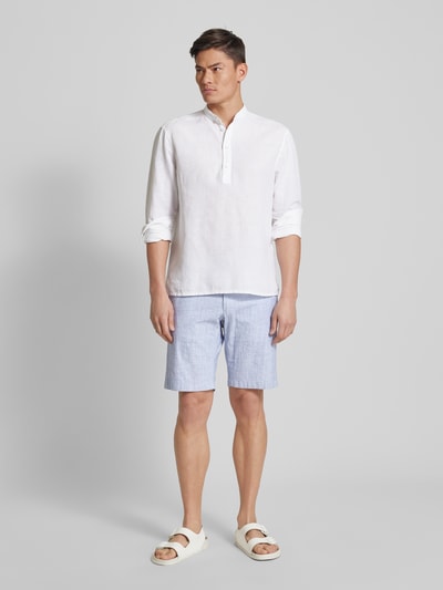 s.Oliver BLACK LABEL Regular Fit Bermudas mit Webmuster Hellblau 1