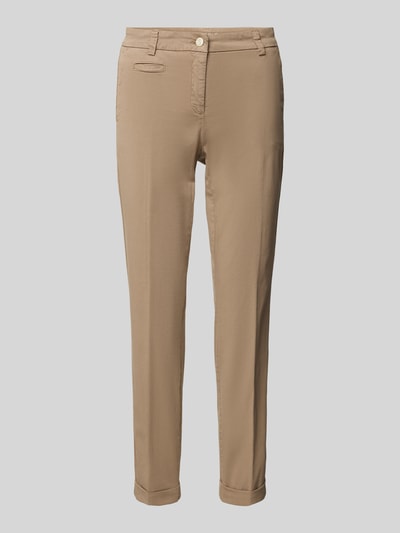 Cambio Slim Fit Hose mit verkürztem Schnitt Modell 'STELLA' Mittelbraun 2