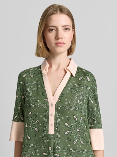 Christian Berg Woman Selection Knielange jurk met polokraag en korte knoopsluiting Olijfgroen - 3