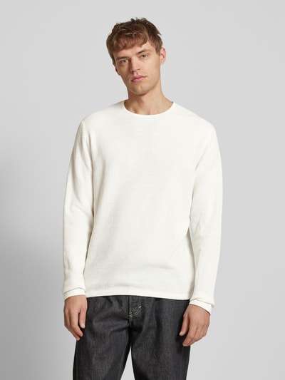 Jack & Jones Strickpullover mit gerippten Abschlüssen Modell 'GEORGE' Weiss 4