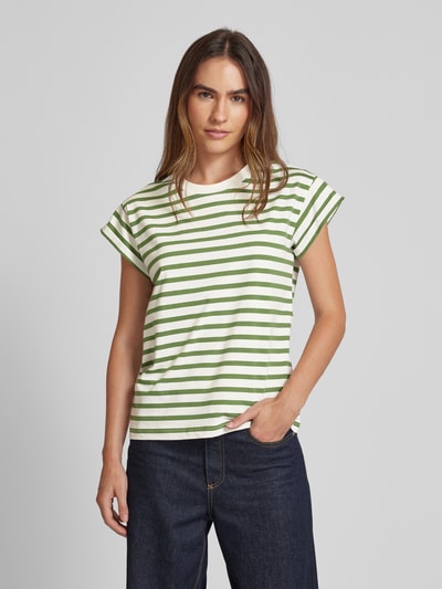 Jake*s Casual T-Shirt mit Streifenmuster Grass 4