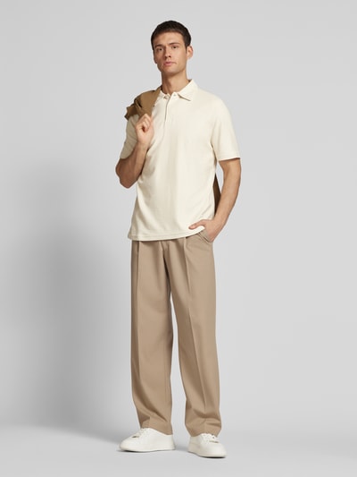 Samsøe & Samsøe Regular Fit Poloshirt mit kurzer Knopfleiste Offwhite 1