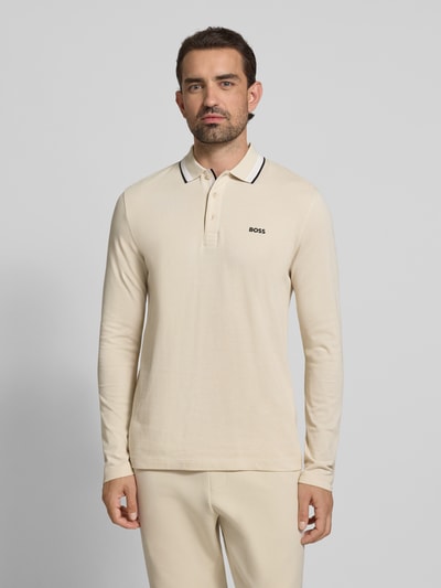 BOSS Green Regular fit poloshirt van puur katoen Offwhite - 4