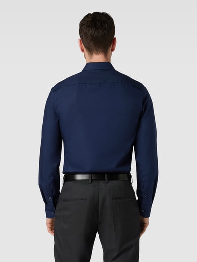 Eterna Slim fit zakelijk overhemd met haaikraag Marineblauw - 5